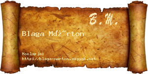 Blaga Márton névjegykártya