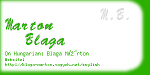 marton blaga business card